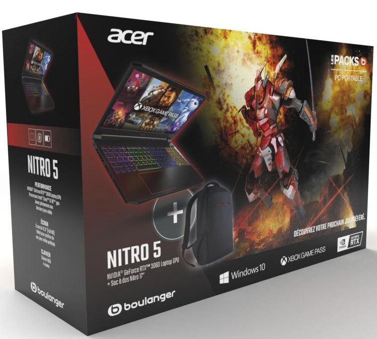 PC Gamer Acer Pack Nitro 5 AN517-52-54PM + Sac à Dos